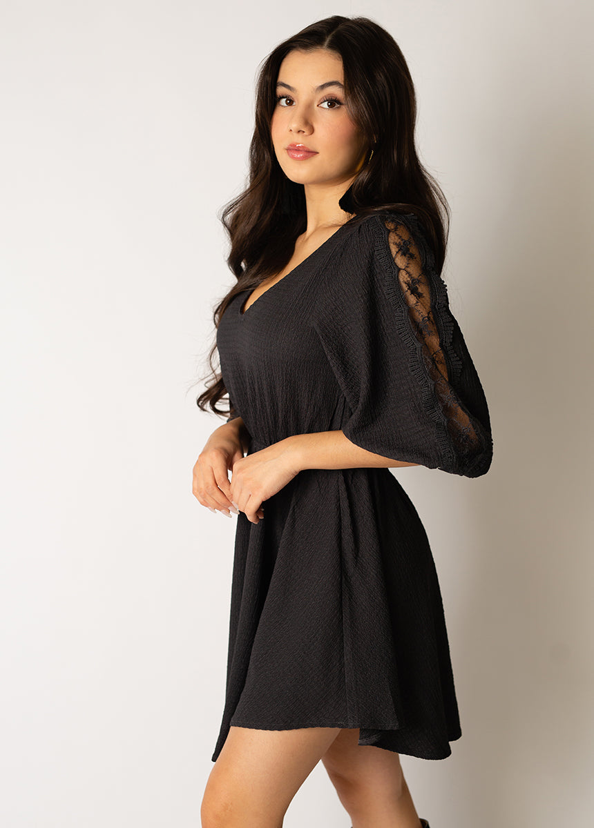 Sarai Dress in Washed Black