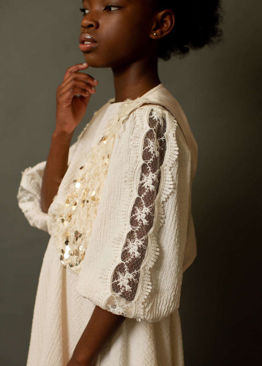 cream vest dress Faux 2-piece Vest Dress - Cream