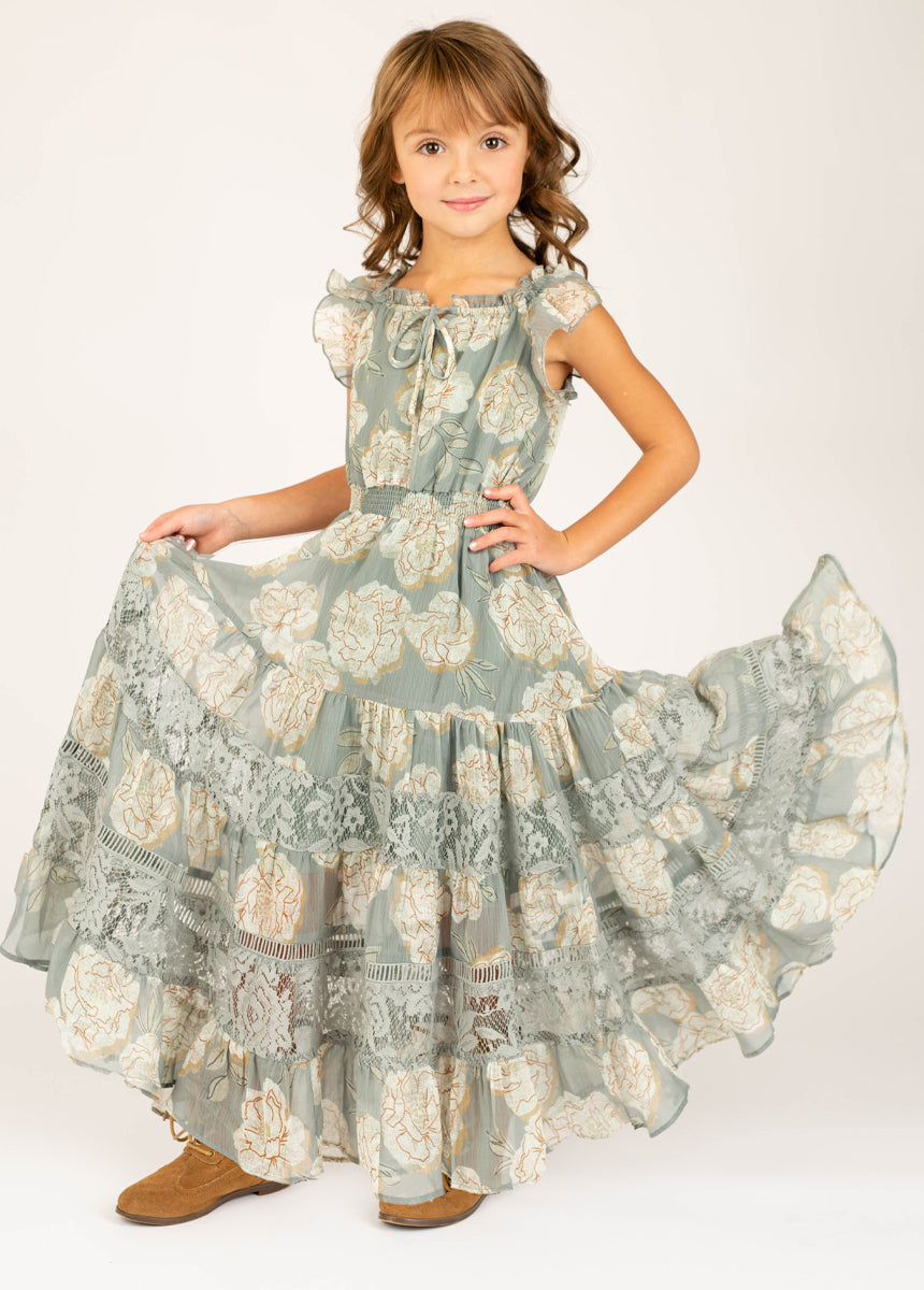 Shira Dress in Neutral Green - Joyfolie Shira Dress in Neutral Green - Joyfolie