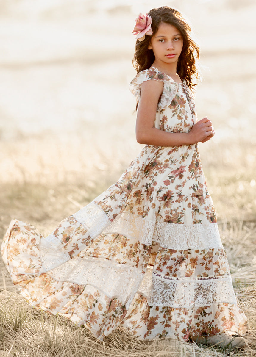 Shira Dress in Sand Floral