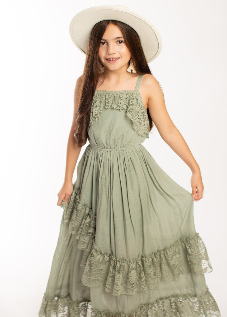 Siti Dress in Neutral Green