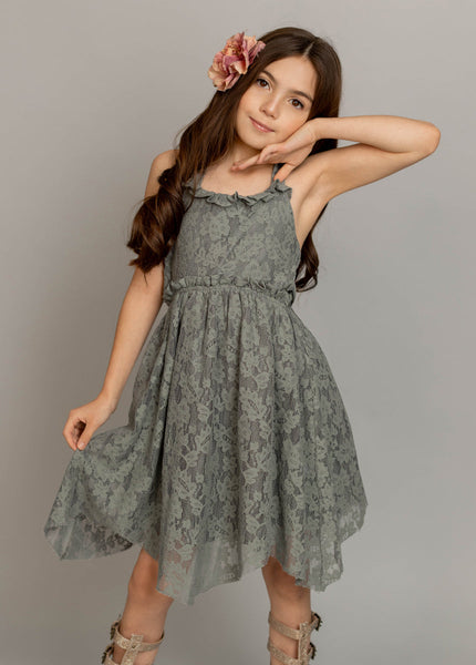 Sonyah Dress in Neutral Green - Joyfolie