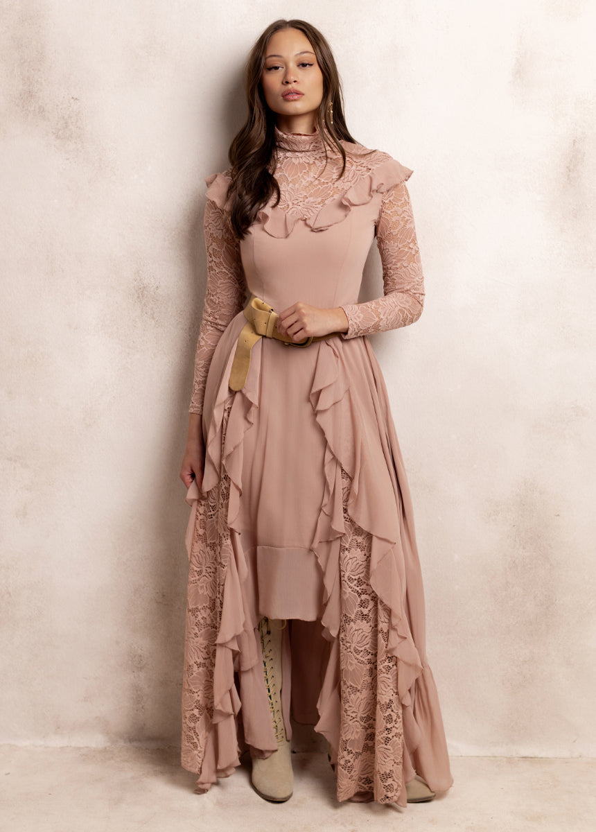 nude pink dresses Joyfolie Women's Sveta Maxi Maxi Dress in Nude Pink, Extra Extra Small