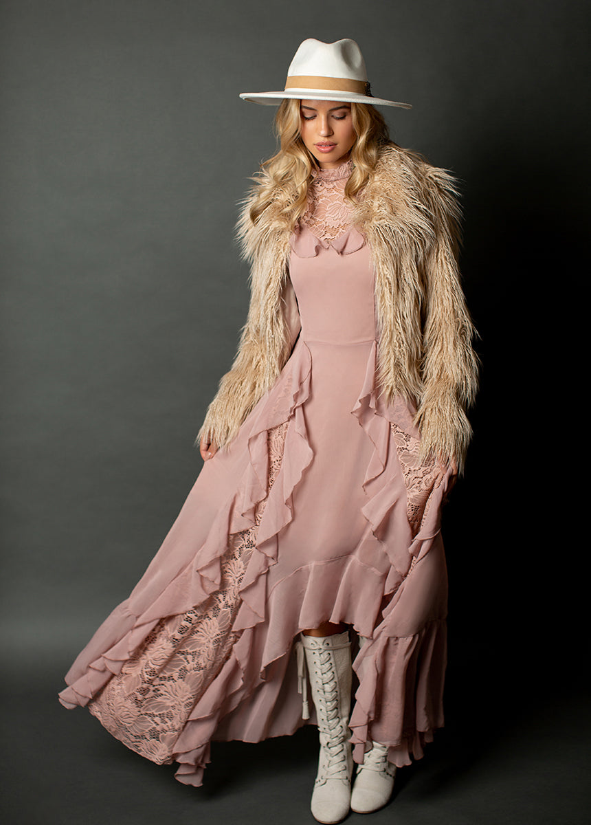 Sveta Maxi Dress in Nude Pink