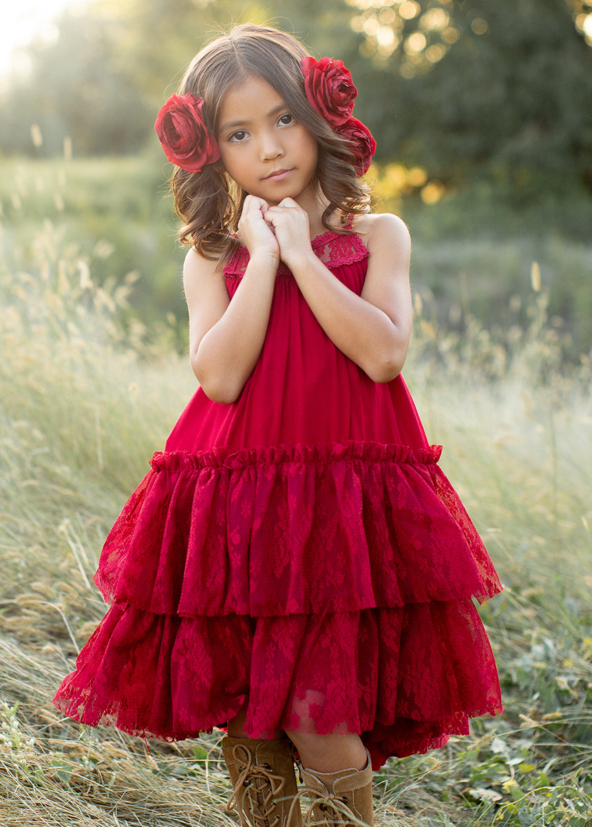 Joyfolie GirlsCatrina Dress in Red, Size 2