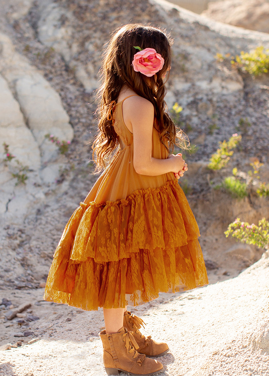Joyfolie GirlsCatrina Dress in Yellow, Size 2