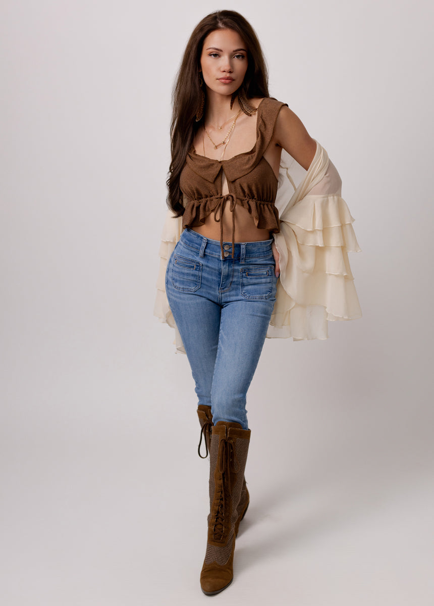 Teeny Top in Sepia Metallic