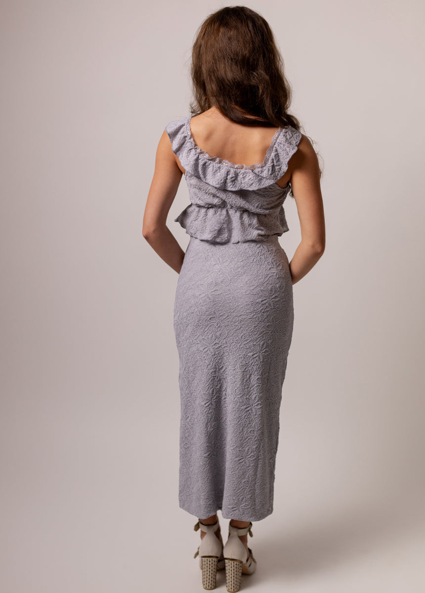 Dallas Skirt in Blue Fog