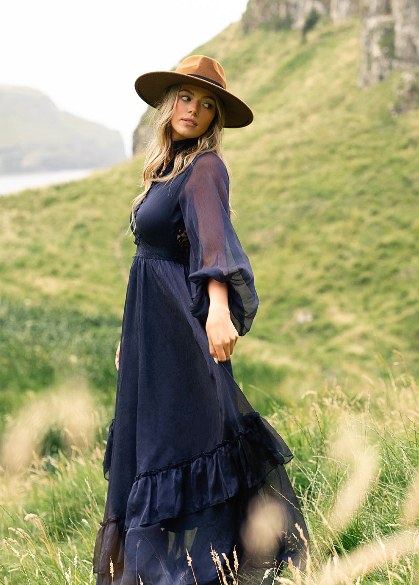Kiyana Dress in Midnight Blue