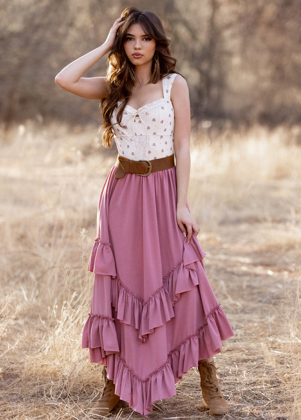 Theresa Skirt in Mauve - Joyfolie