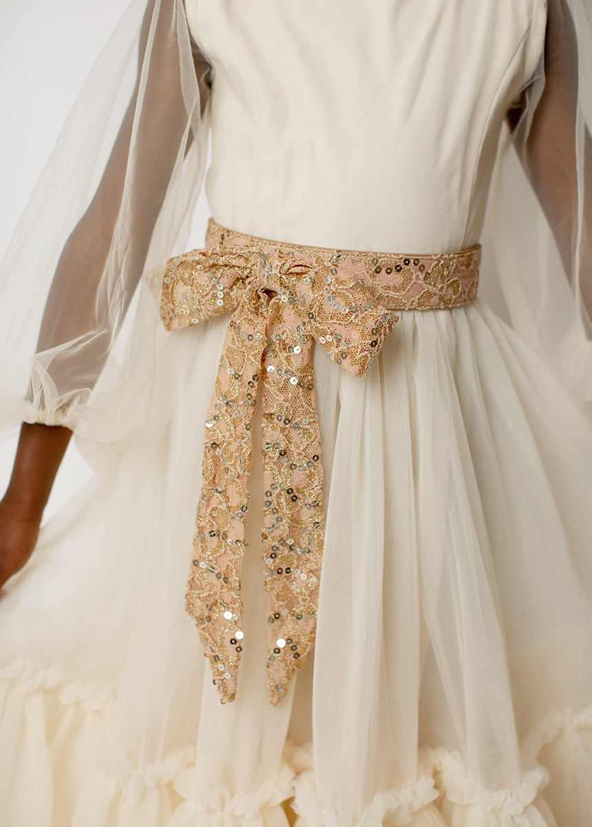 cream dress gold belt Zara women's Oversized belted Dress ecru chain belt Size