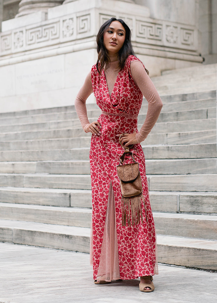 red floral tie front dress Isabella Red Floral Tie Front Shirt Dress Girl In Mind