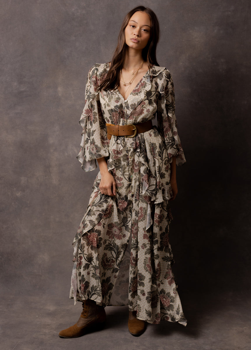 Twyla Dress in Cream Floral