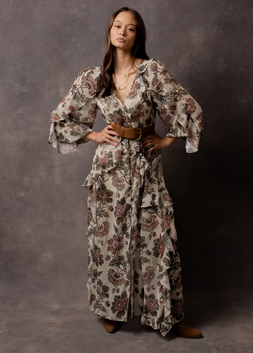 Twyla Dress in Cream Floral