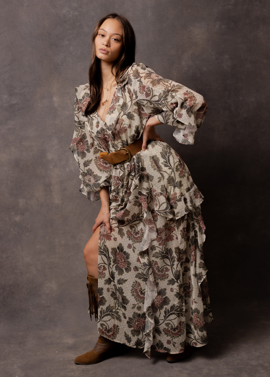 Twyla Dress in Cream Floral