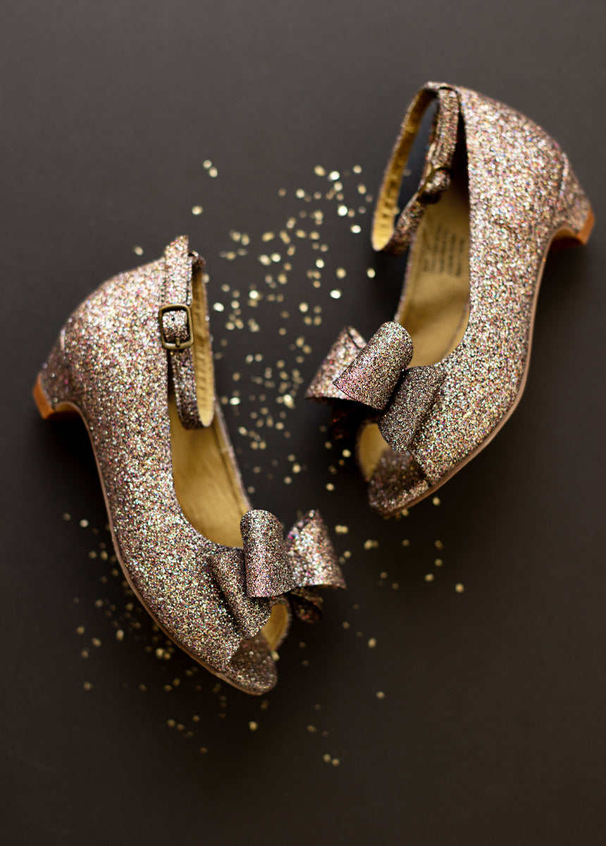 gold glitter dress shoes Harper Canyon girls glitter sparkle dress shoes Sz 1 pump - Fashion Trends
