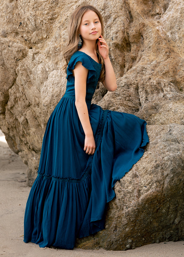 Viola Dress in Deep Ocean - Joyfolie