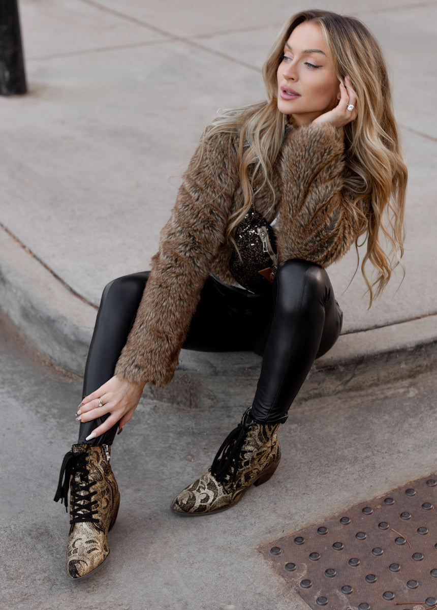 Virginia Boot in Gold Lace