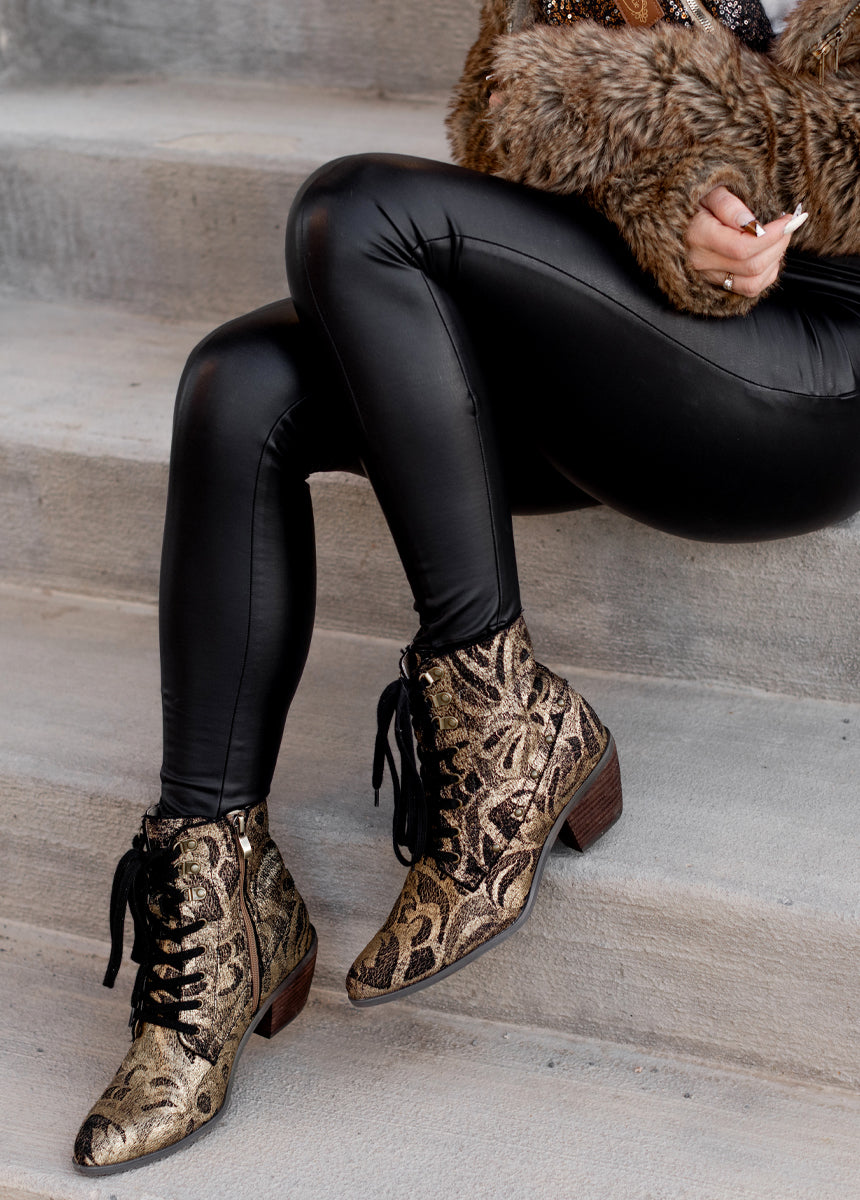 Virginia Boot in Gold Lace