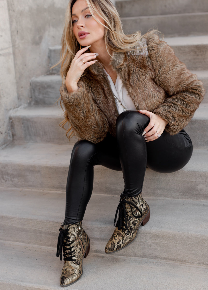 Virginia Boot in Gold Lace