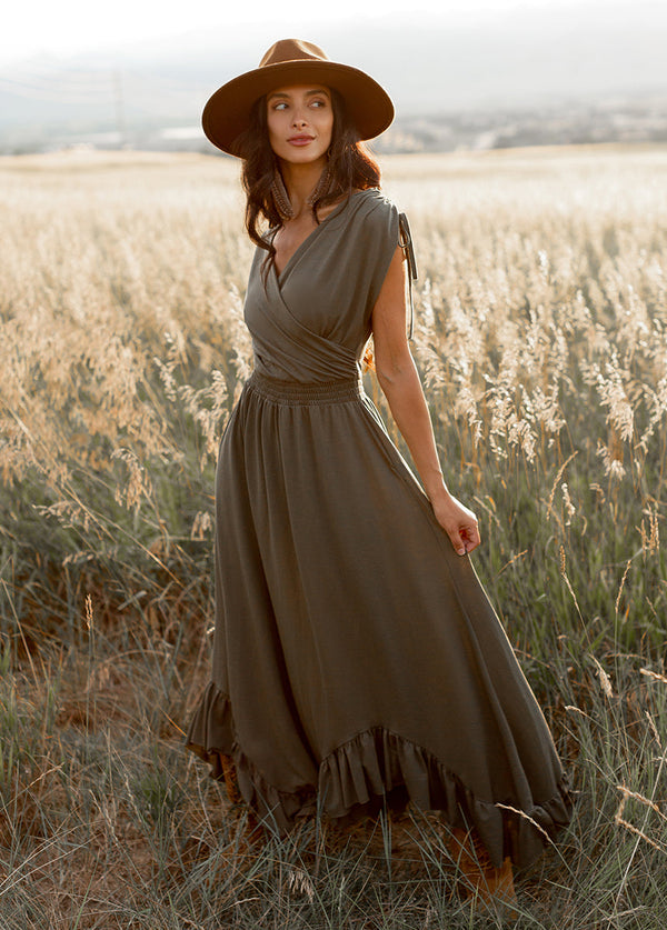 Giovanna Dress in Army Green