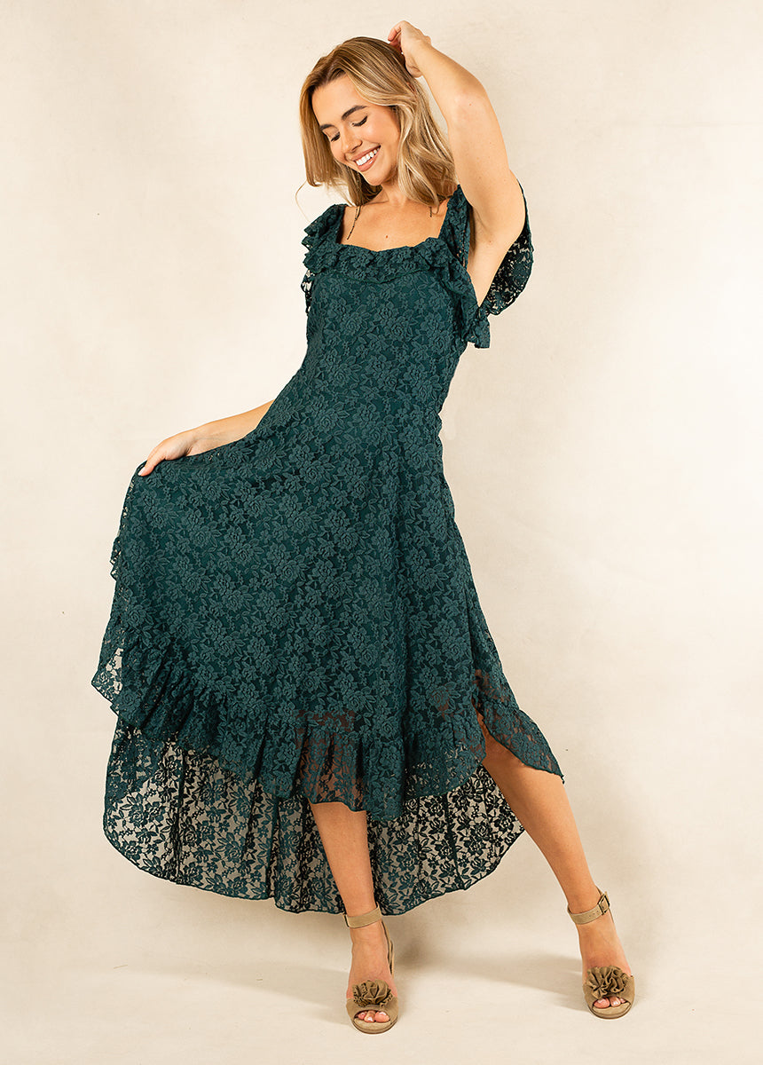 Joyfolie Women's Bette Maxi Boho Dress in Deep Teal | Bridesmaid | High-Low | Joyfolie Bridal, Small Joyfolie Women's Bette Maxi Boho Dress in Deep Teal | Bridesmaid | High-Low | Joyfolie Bridal, Small