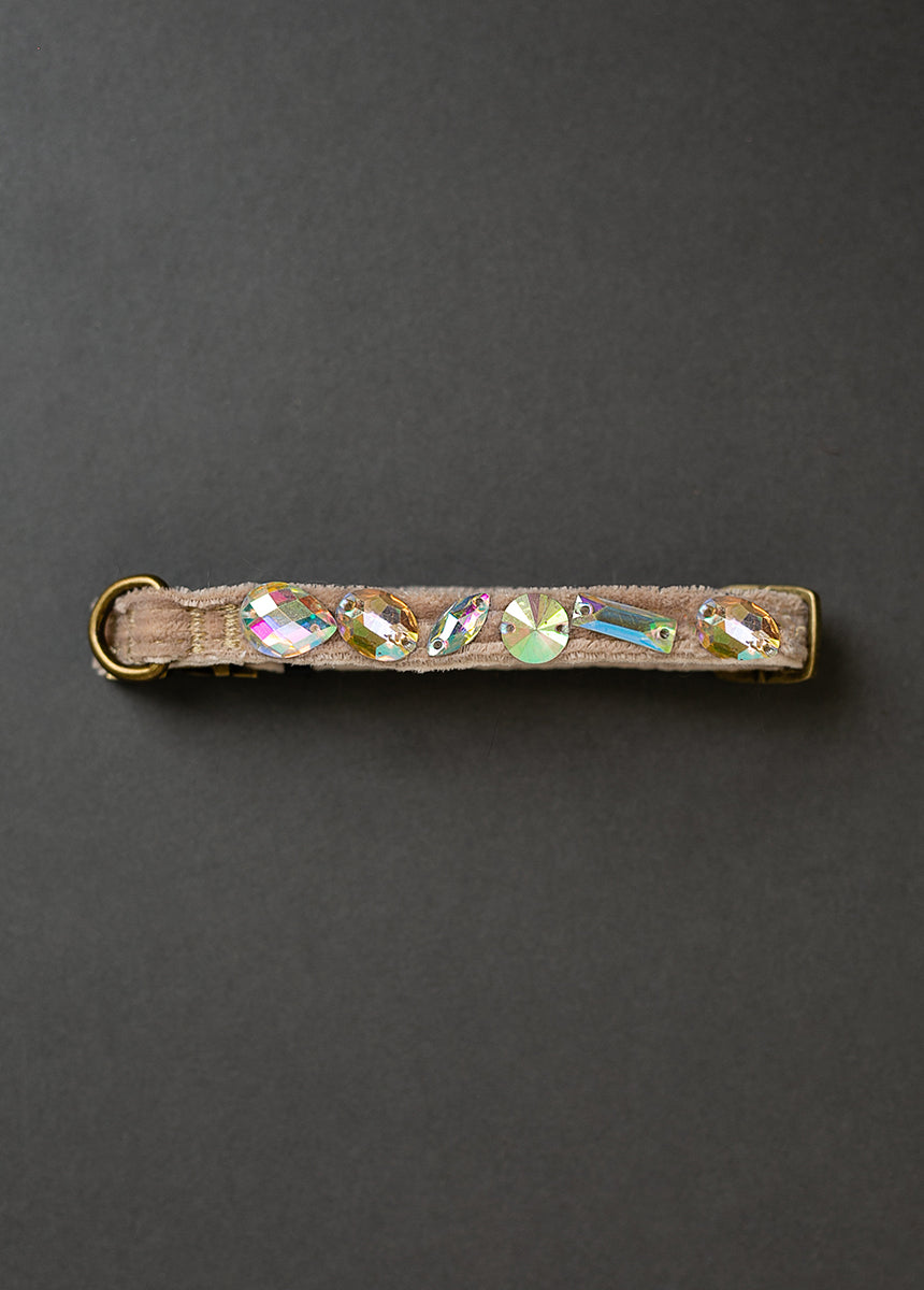 Missy Pet Collar in Taupe Velvet