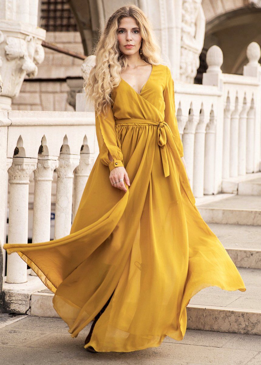 Aniya Dress in Mustard