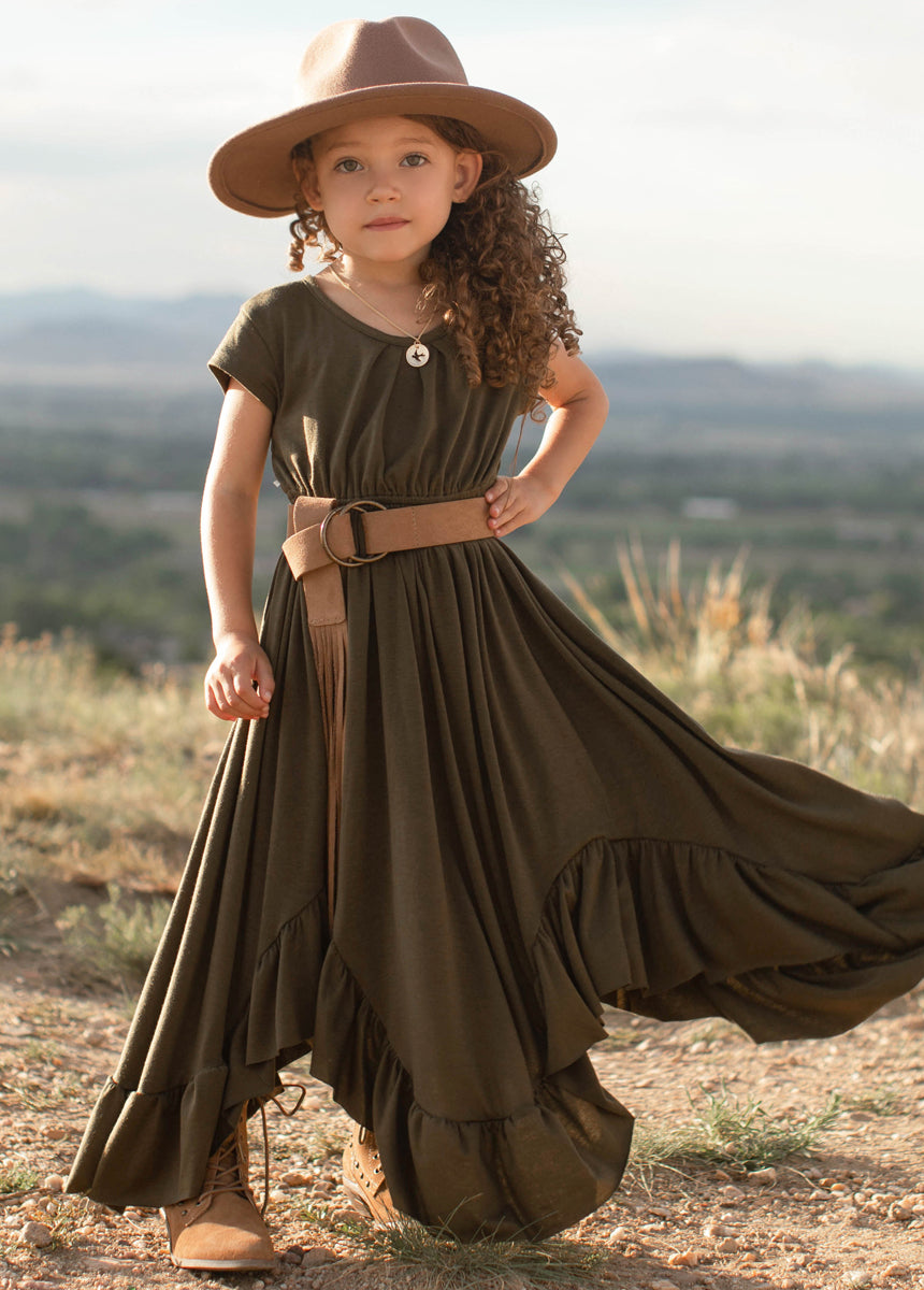 Joyfolie GirlsBraelyn Maxi Dress in Green, Size 5