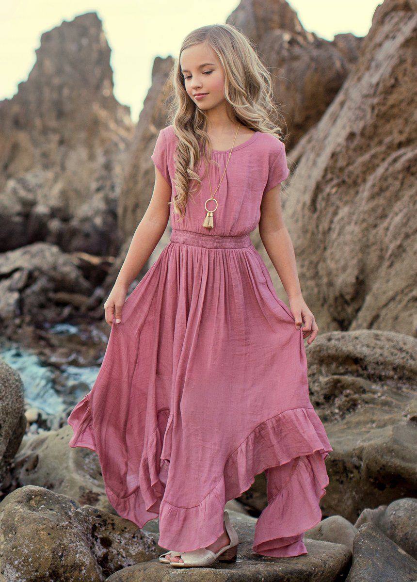Rose color maxi dress Clearance