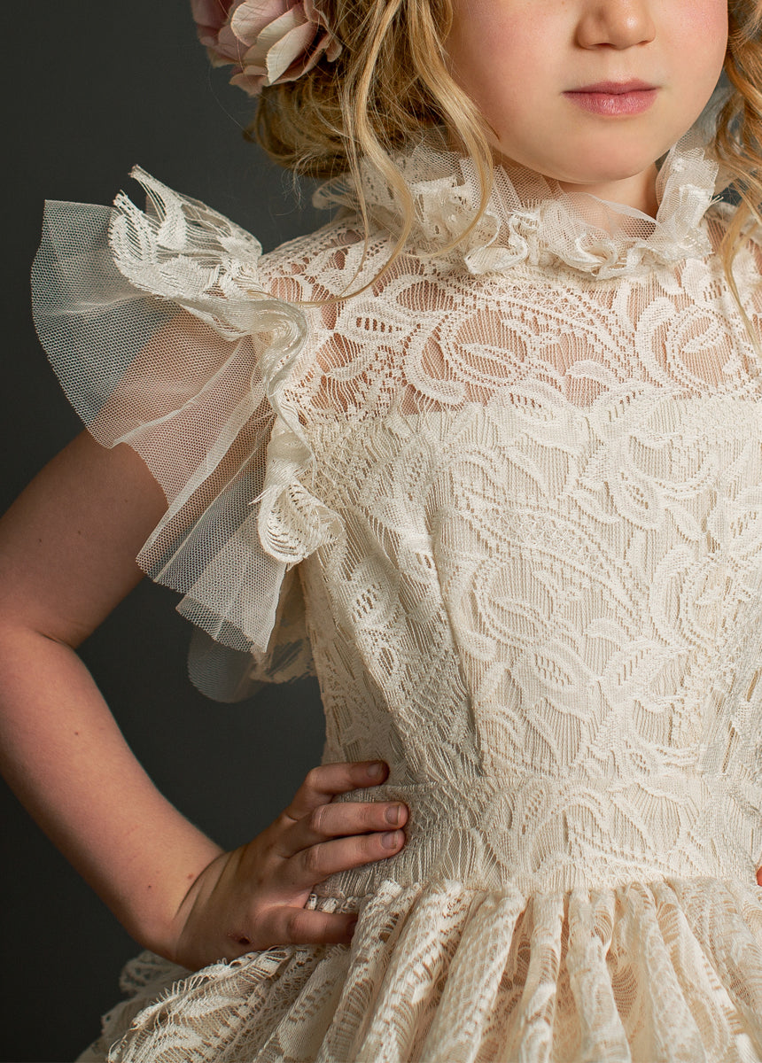 Anouk Petticoat Dress in Vintage Ivory - Joyfolie Anouk Petticoat Dress in Vintage Ivory - Joyfolie
