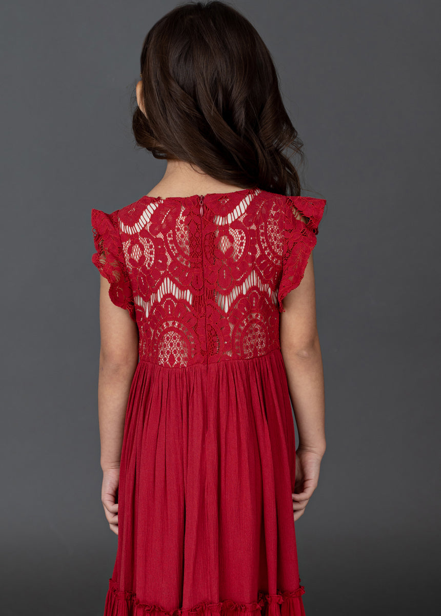 Joyfolie Girls Macy Maxi Dress in Crimson, Size 2 Joyfolie Girls Macy Maxi Dress in Crimson, Size 2