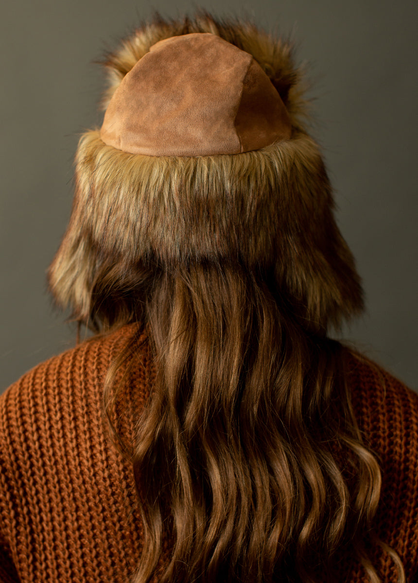 Aria Fur Hat in Brown