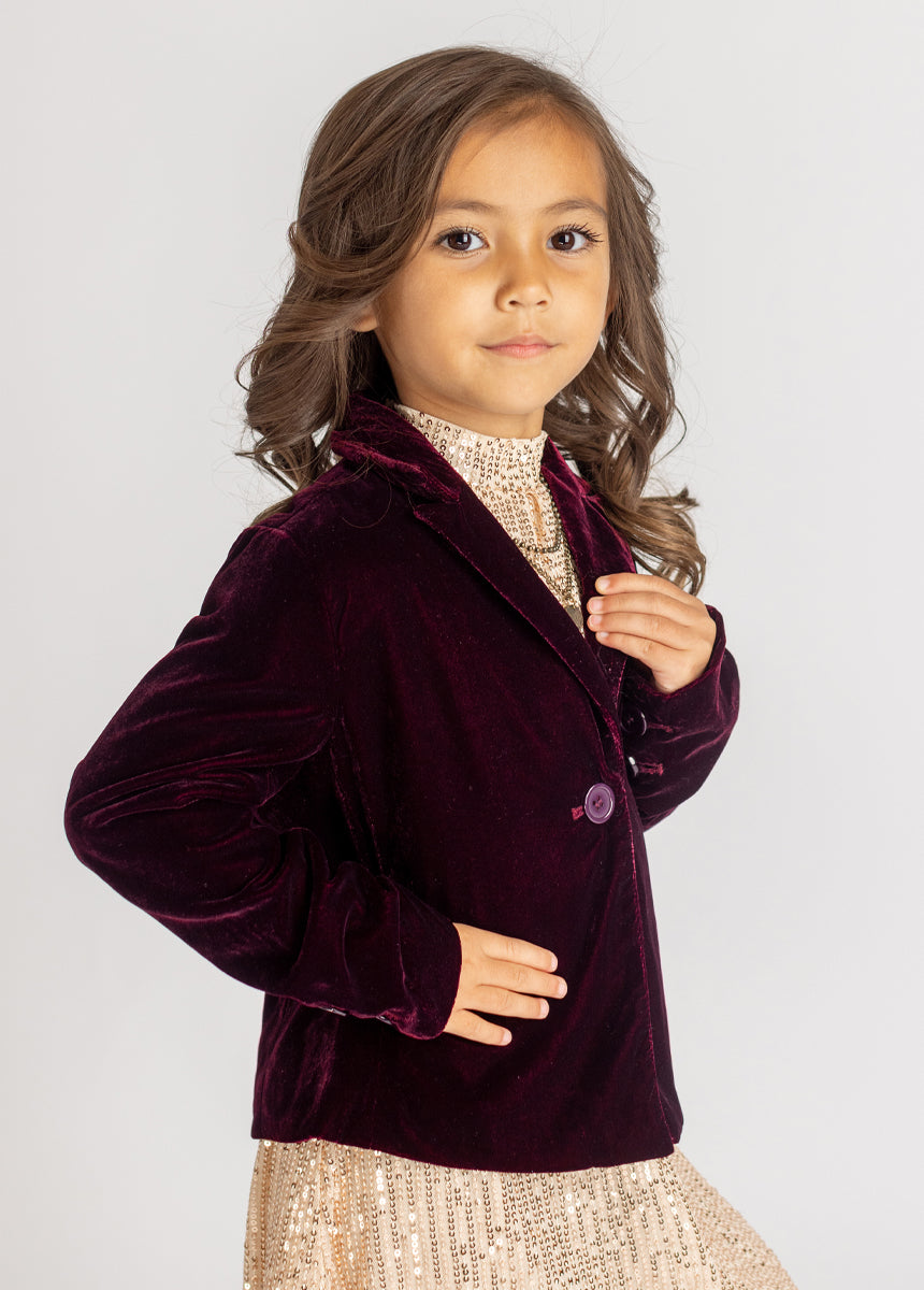 Lollie Blazer in Plum Velvet
