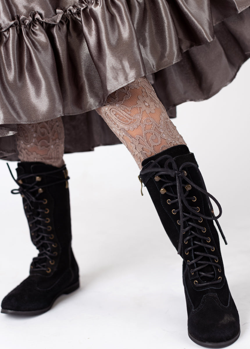 Elea Lace Leggings in Taupe Joyfolie