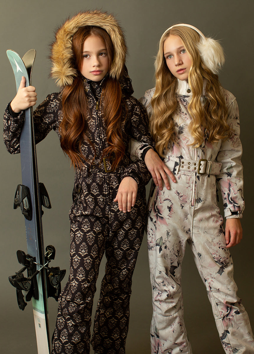 Joyfolie Girls Ava Ski Suit in Floral, Size 8