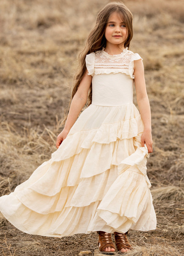 slim fit dress slacks Cream Color Contrast Peasant Sleeveless Maxi Dress