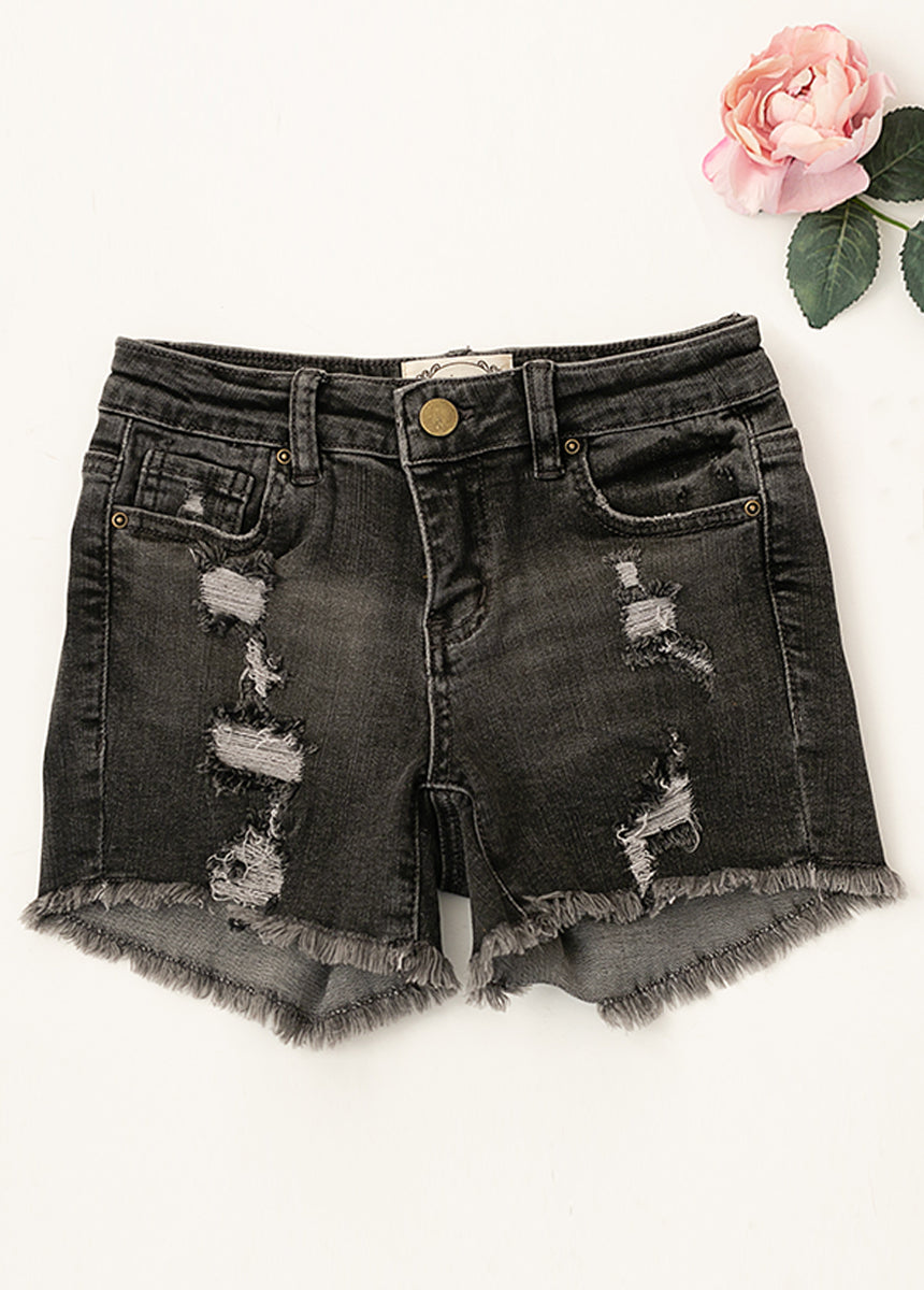Marah Shorts in Washed Black - Joyfolie