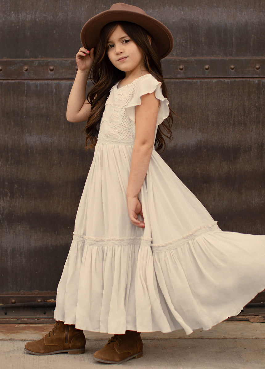 Viola Dress in Cream - Joyfolie