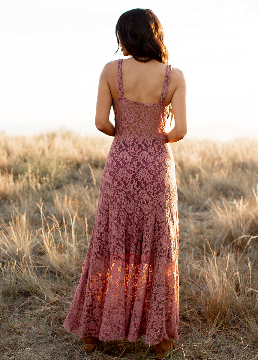 Carmel Slip Dress in Raisin