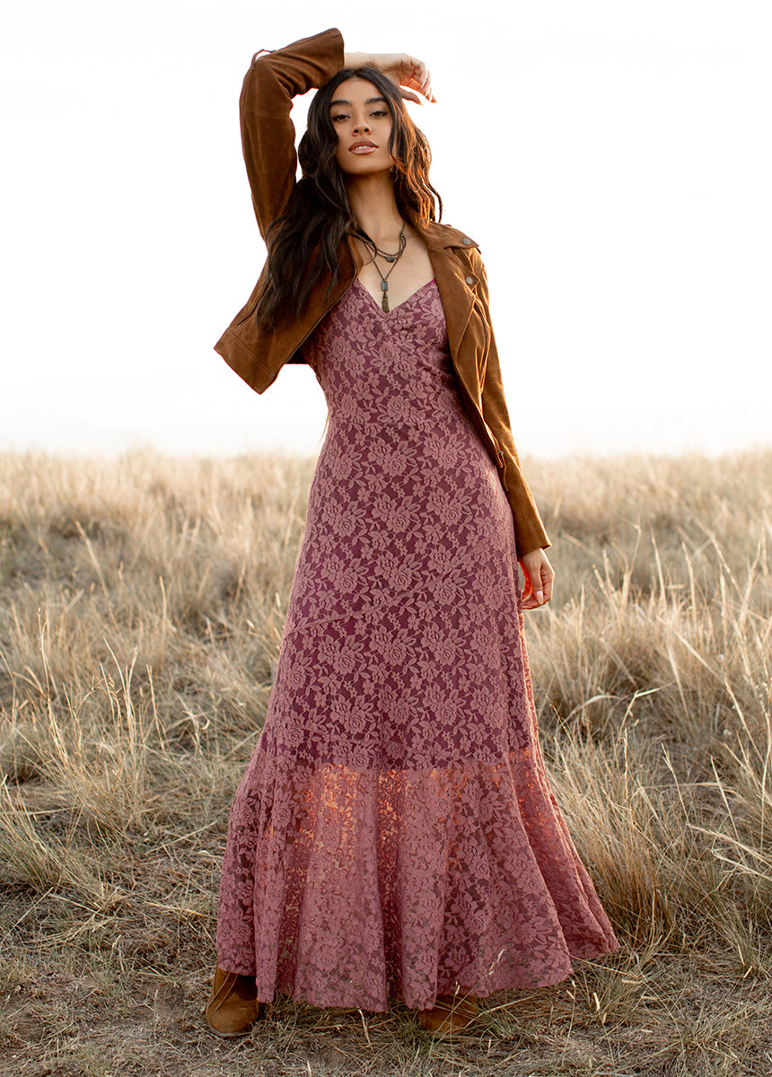 Carmel Slip Dress in Raisin