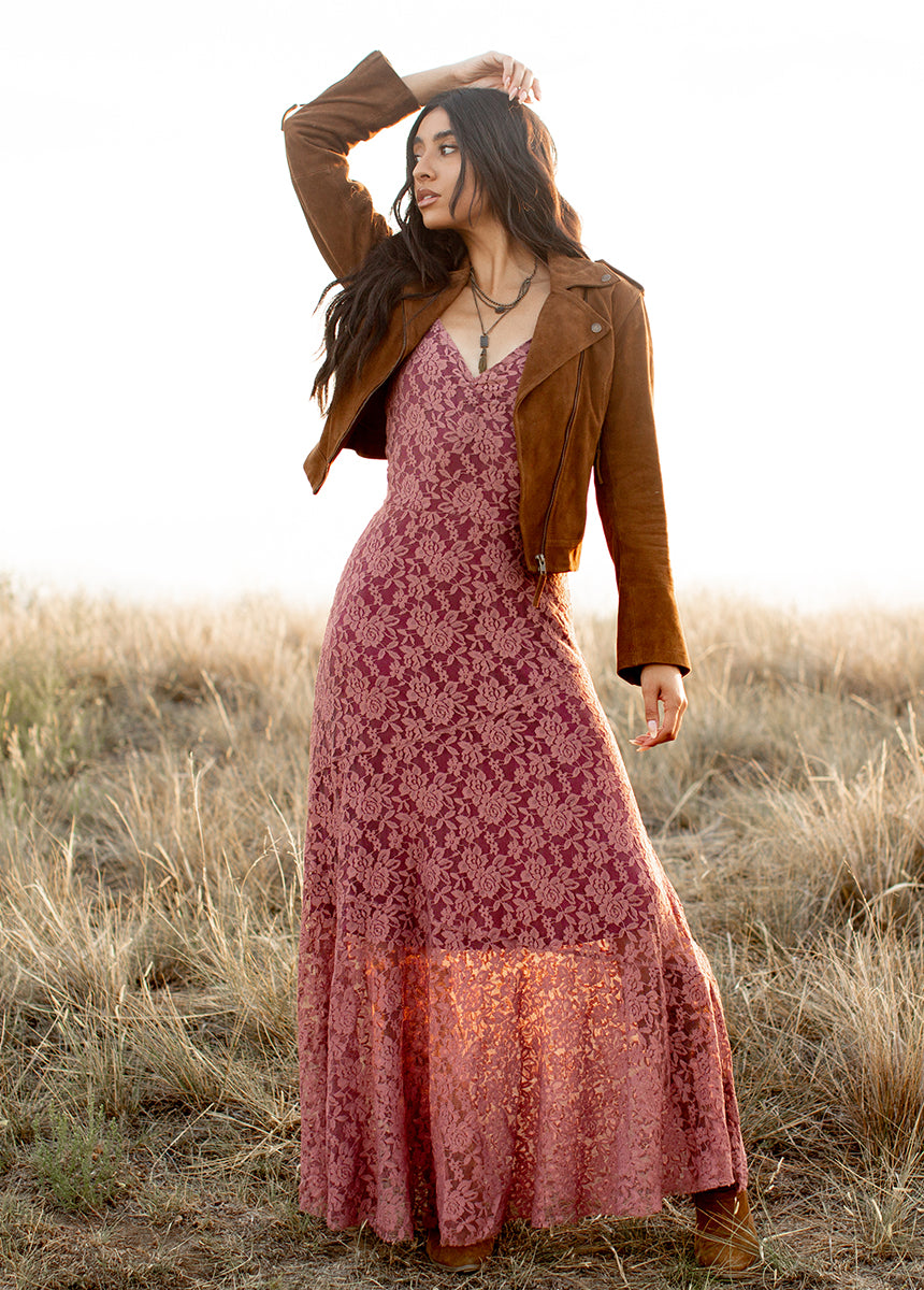 Carmel Slip Dress in Raisin