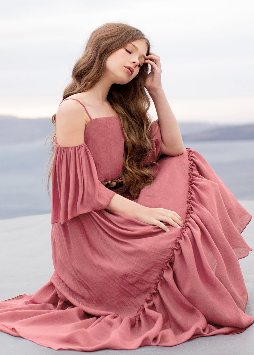 Chloe Dress in Dusty Rose