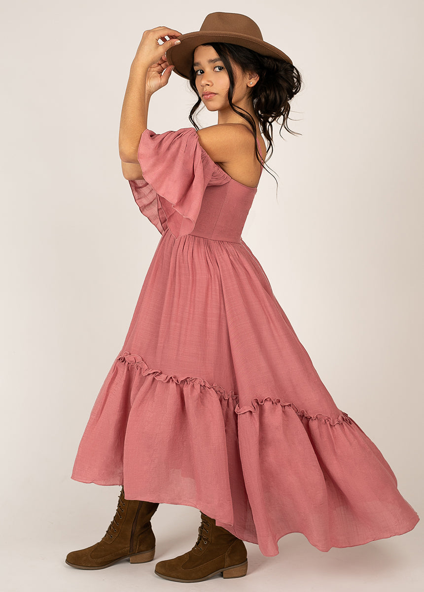 Chloe Dress in Dusty Rose