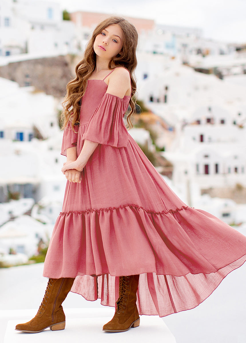Chloe Dress in Dusty Rose
