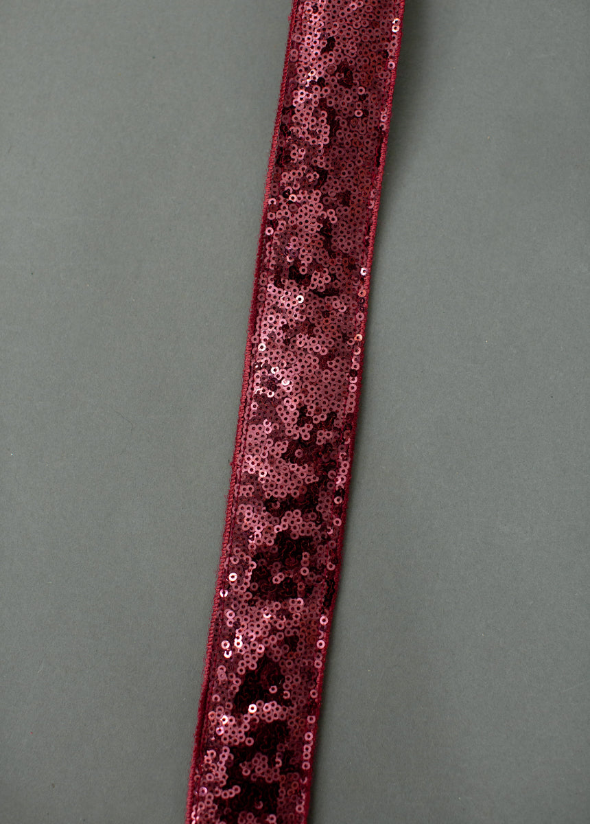 RED / SILVER / RED 1/2 INCH SEQUIN TRIM