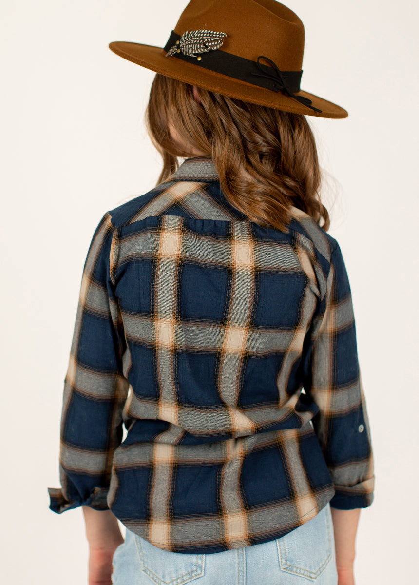 Taylor Top in Navy Plaid