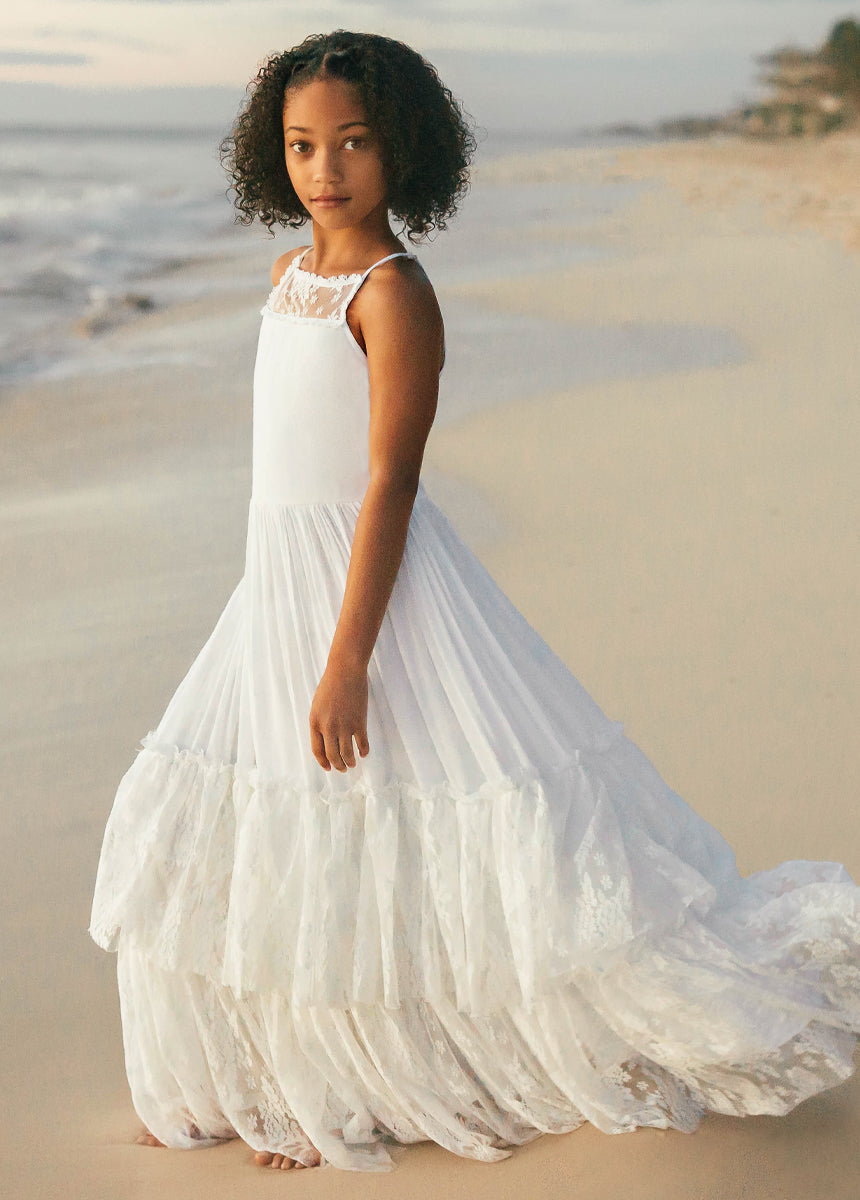 Joyfolie GirlsCatrin Maxi Dress in White, Size 14