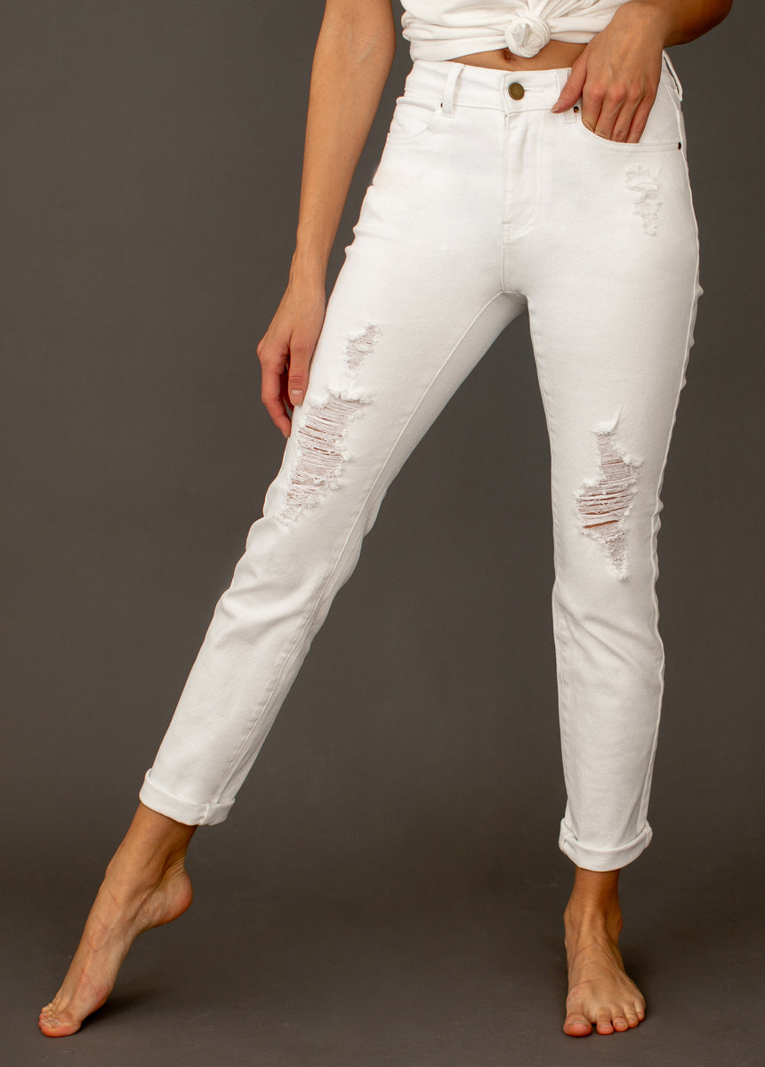 Clancy Girlfriend Denim in White