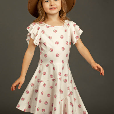 Marci Dress in Floral Dot Cream